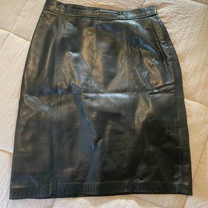 Vintage Black Leather Skirt